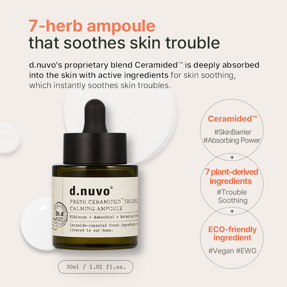 d.nuvo Fresh Ceramided™ Calming Ampoule –  for Acne-Prone & Aging Skin | Anti-Wrinkle (30ml)